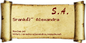 Srankó Alexandra névjegykártya