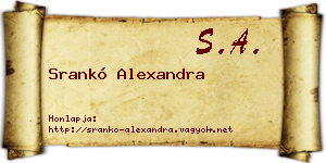 Srankó Alexandra névjegykártya
